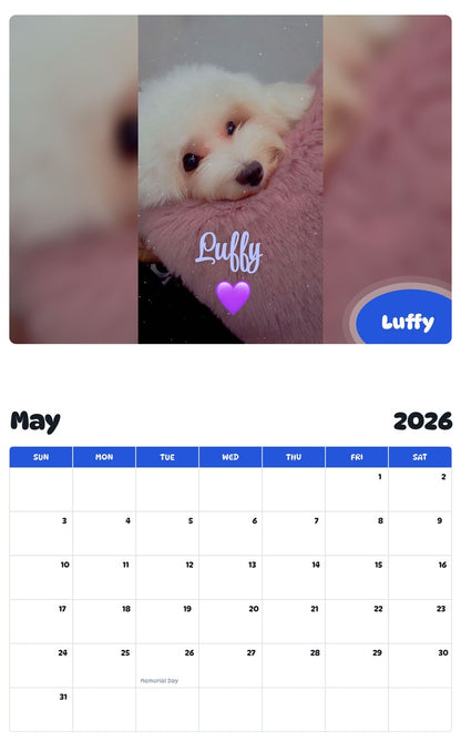 2026 - 2027 Luffy - Pawidols Pet Calendar