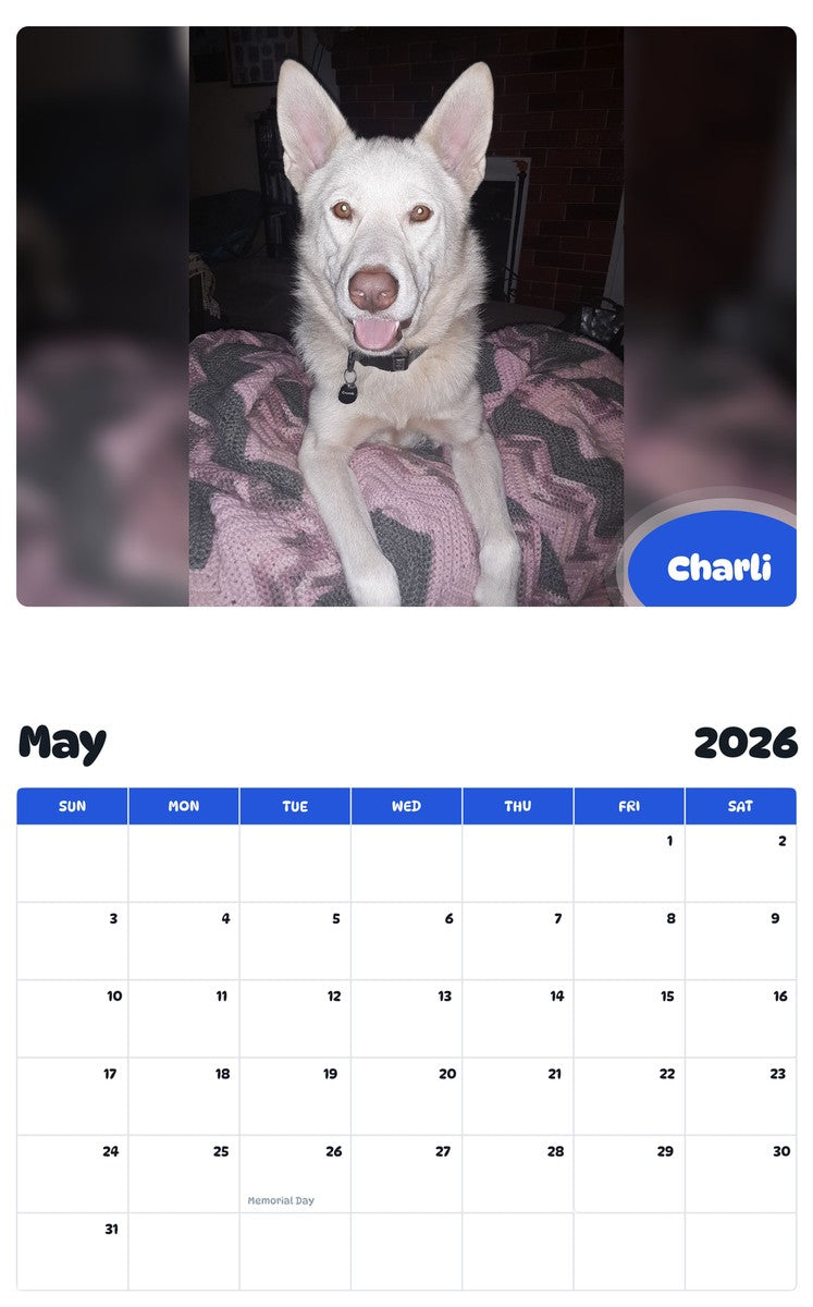 2026 - 2027 Charli - Pawidols Pet Calendar