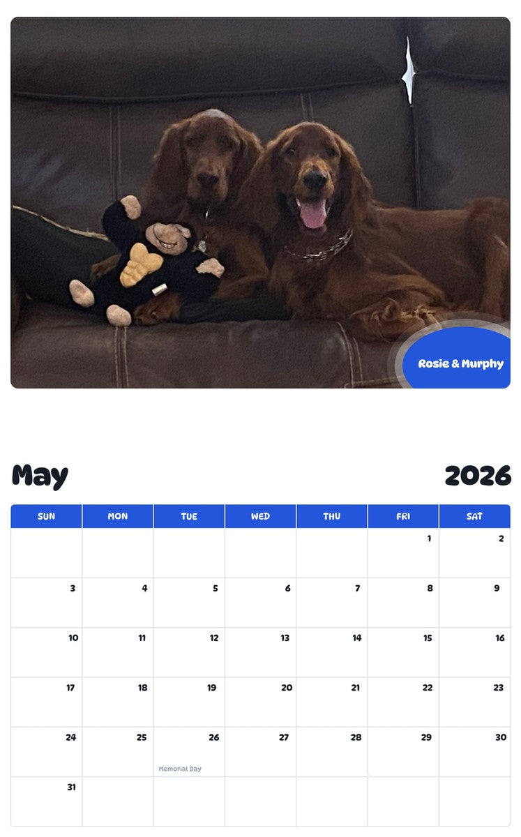 2026 - 2027 Rosie & Murphy - Pawidols Pet Calendar