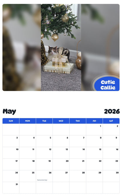 2026 - 2027 Cutie Callie - Pawidols Pet Calendar