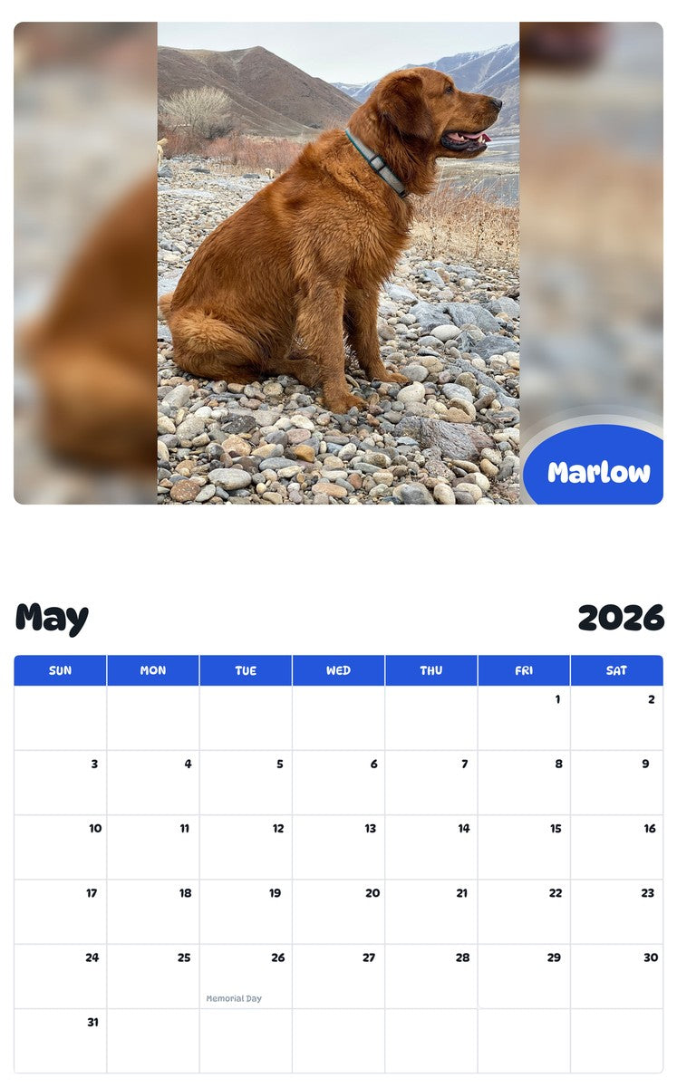 2026 - 2027 Marlow - Pawidols Pet Calendar