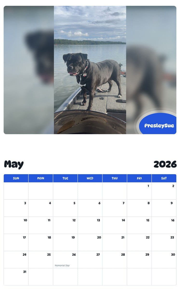 2026 - 2027 PresleySue - Pawidols Pet Calendar