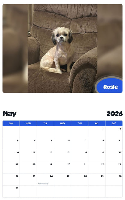 2026 - 2027 Rosie - Pawidols Pet Calendar