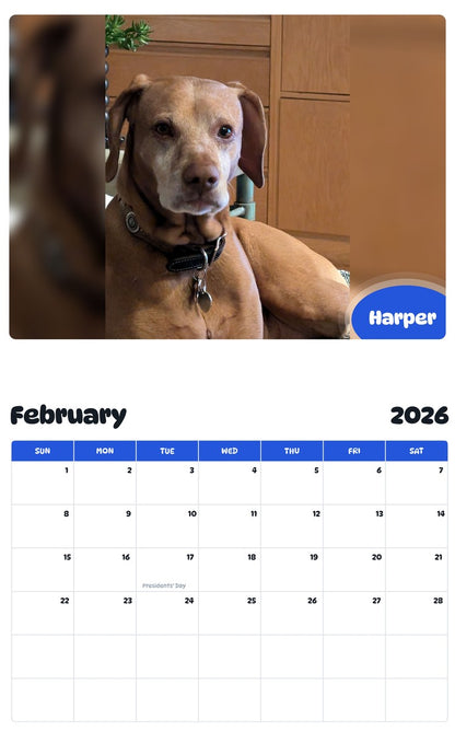 October 2025 - September 2026 Harper - Pawidols Pet Calendar