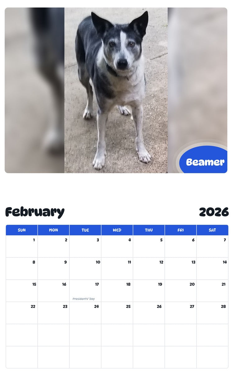 October 2025 - September 2026 Beamer - Pawidols Pet Calendar