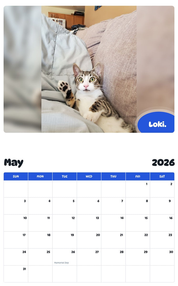 2026 - 2027 Loki. - Pawidols Pet Calendar