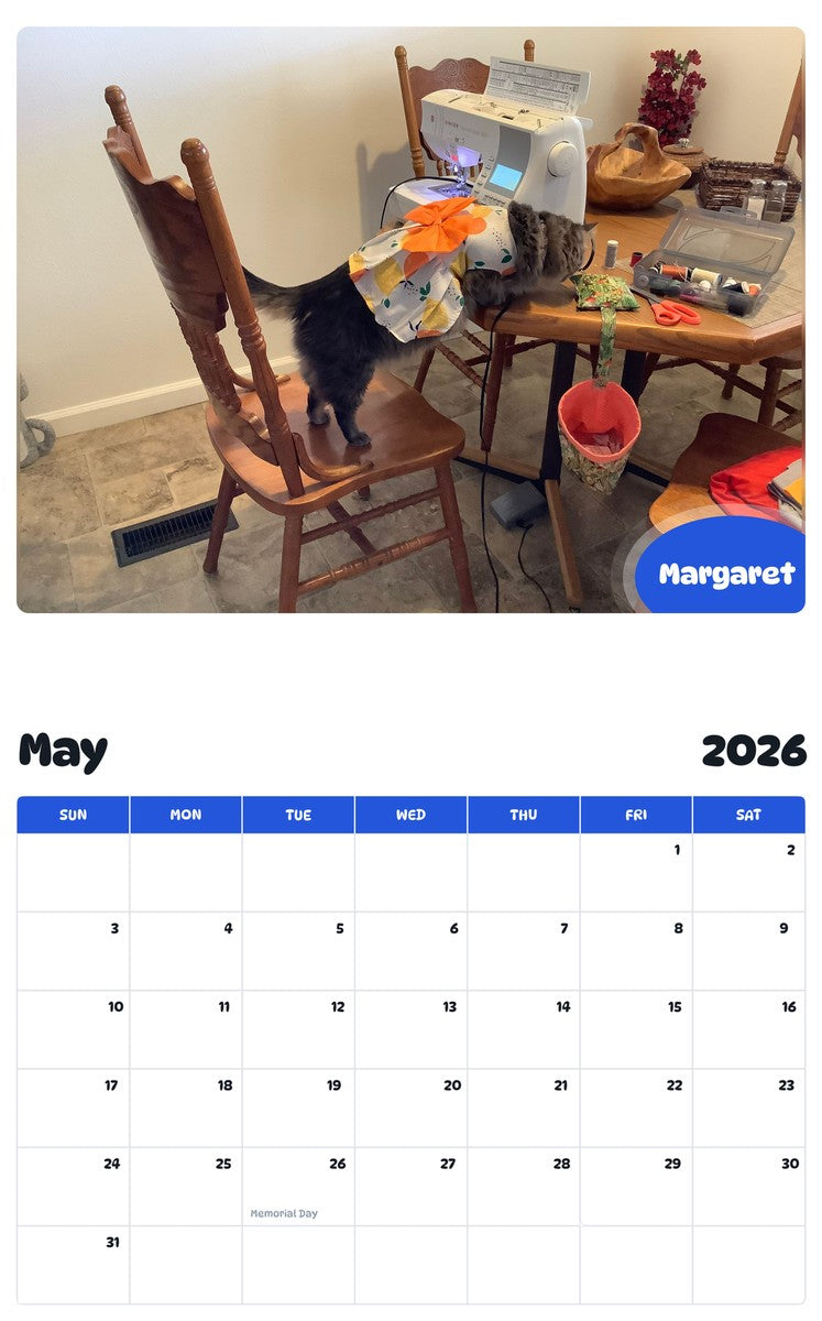 2026 - 2027 Margaret - Pawidols Pet Calendar