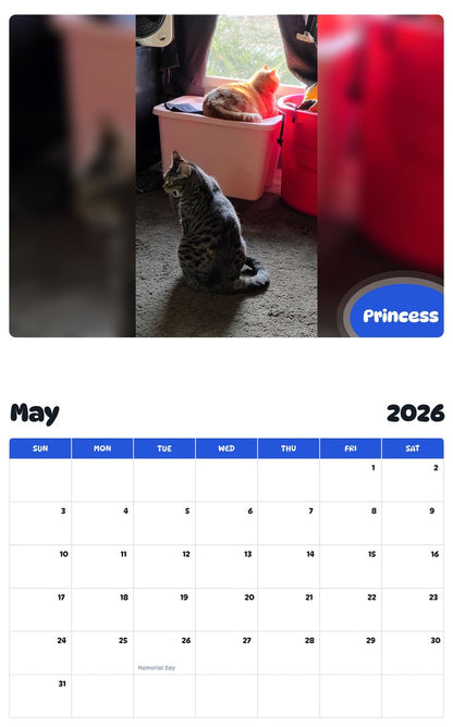 2026 - 2027 Princess - Pawidols Pet Calendar