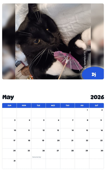 2026 - 2027 Dj - Pawidols Pet Calendar