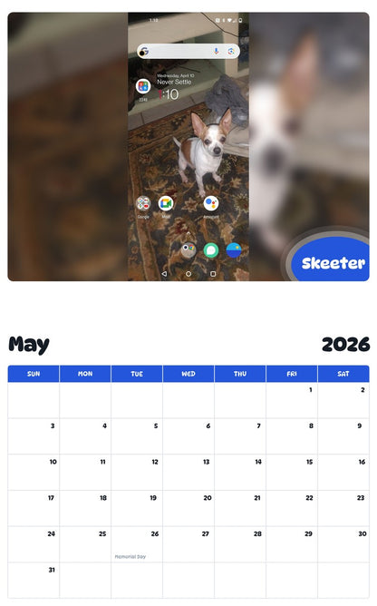 2026 - 2027 Skeeter - Pawidols Pet Calendar