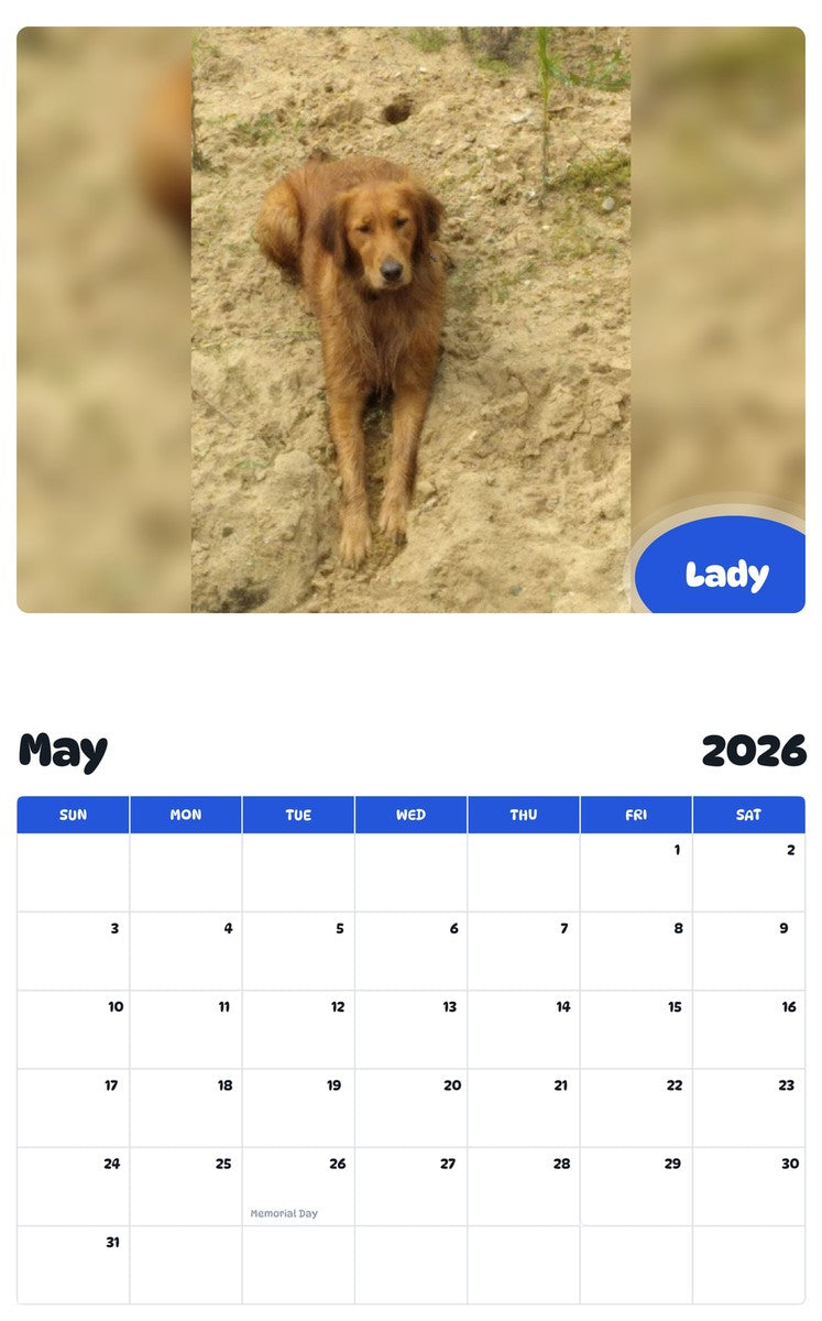 2026 - 2027 Lady - Pawidols Pet Calendar