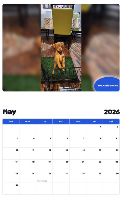 2026 - 2027 Mrs. Celie's Blues - Pawidols Pet Calendar
