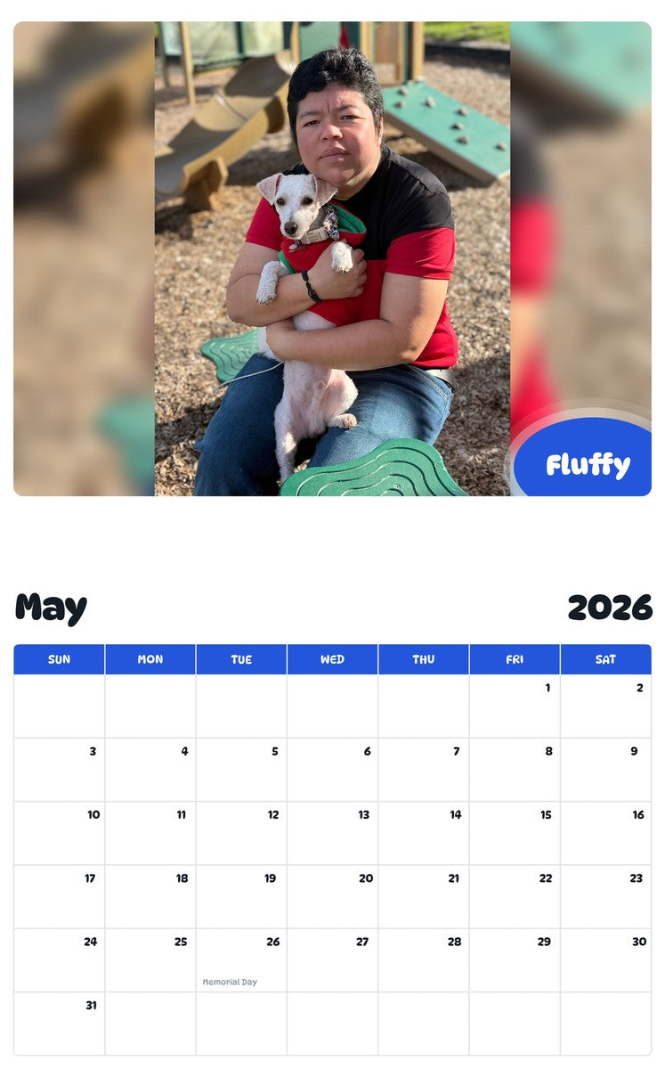 2026 - 2027 Fluffy - Pawidols Pet Calendar