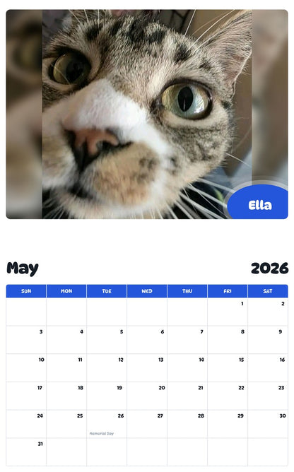 2026 - 2027 Ella - Pawidols Pet Calendar