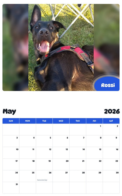 2026 - 2027 Rossi - Pawidols Pet Calendar