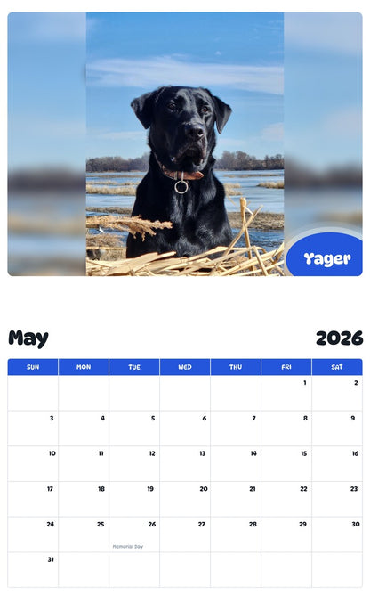 2026 - 2027 Yager - Pawidols Pet Calendar