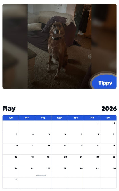 2026 - 2027 Tippy - Pawidols Pet Calendar