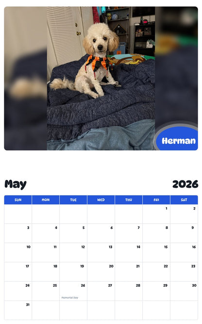 2026 - 2027 Herman - Pawidols Pet Calendar