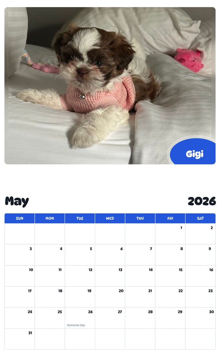2026 - 2027 Gigi - Pawidols Pet Calendar