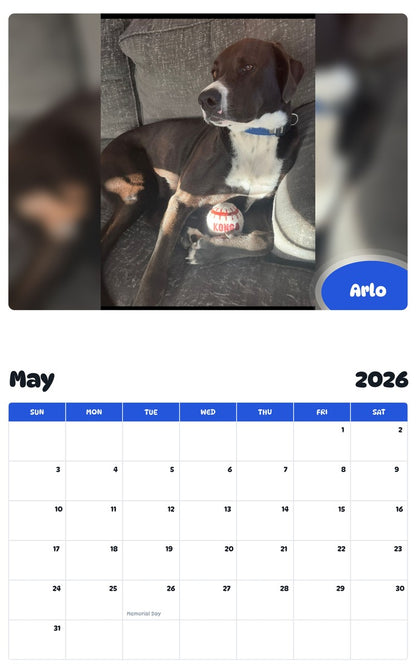 2026 - 2027 Arlo - Pawidols Pet Calendar