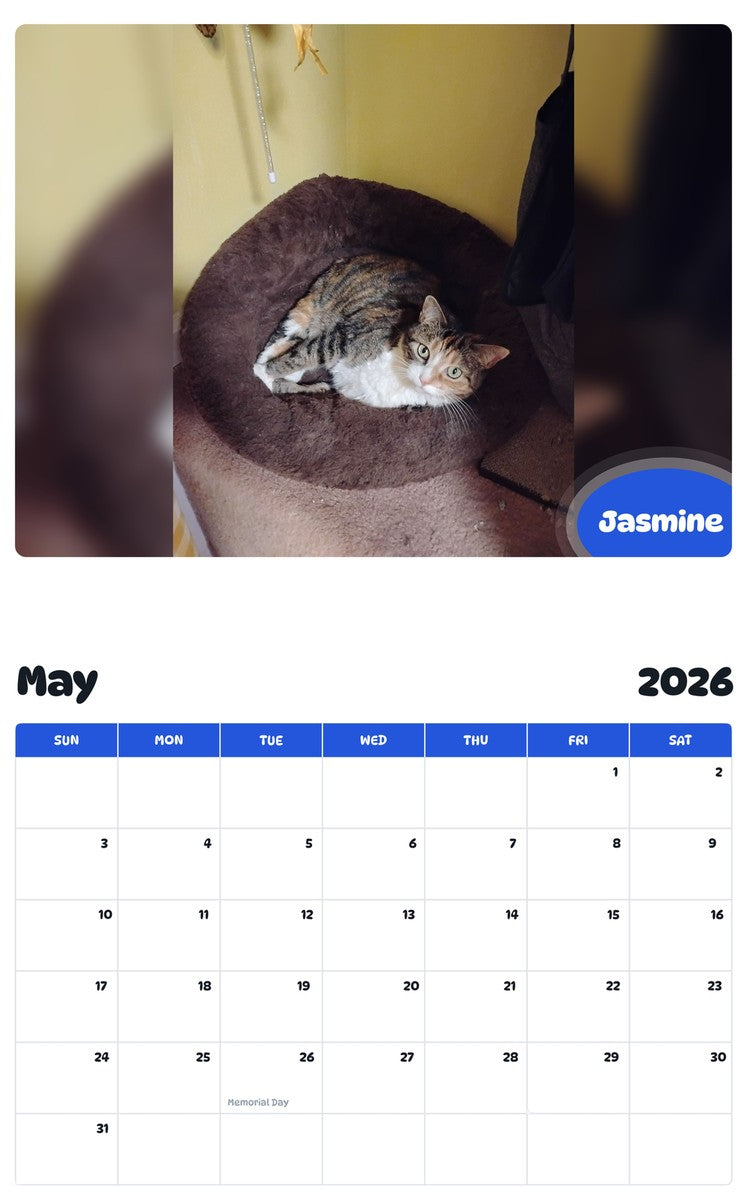 2026 - 2027 Jasmine - Pawidols Pet Calendar