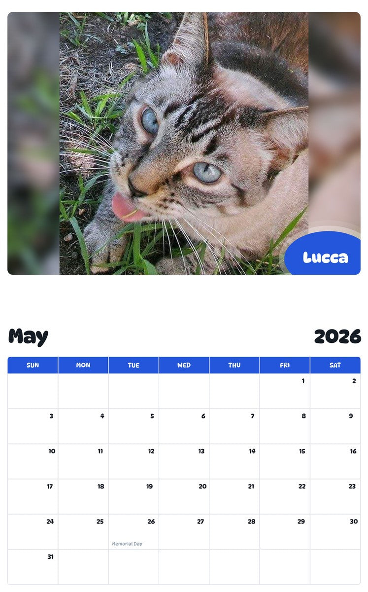 2026 - 2027 Lucca - Pawidols Pet Calendar