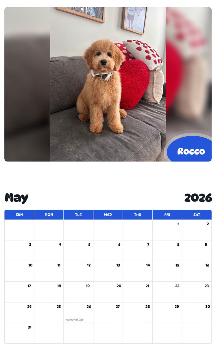2026 - 2027 Rocco - Pawidols Pet Calendar