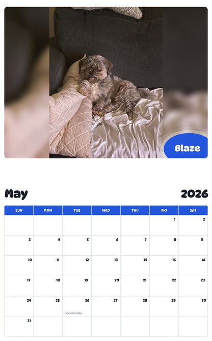 2026 - 2027 Blaze - Pawidols Pet Calendar