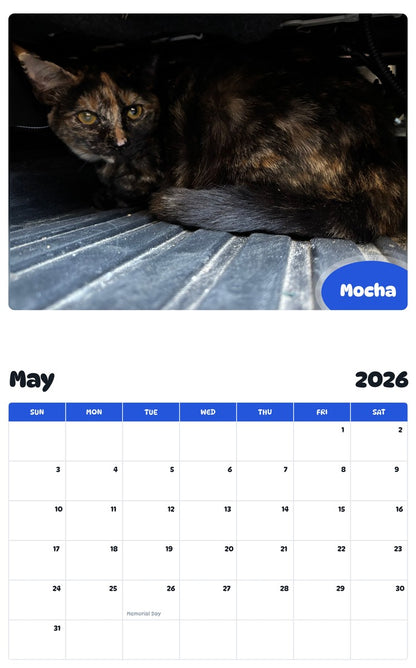 2026 - 2027 Mocha - Pawidols Pet Calendar