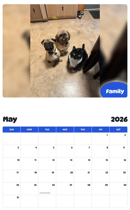 2026 - 2027 Family - Pawidols Pet Calendar