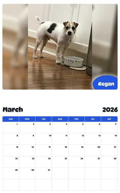 November 2025 - October 2026 Regan - Pawidols Pet Calendar
