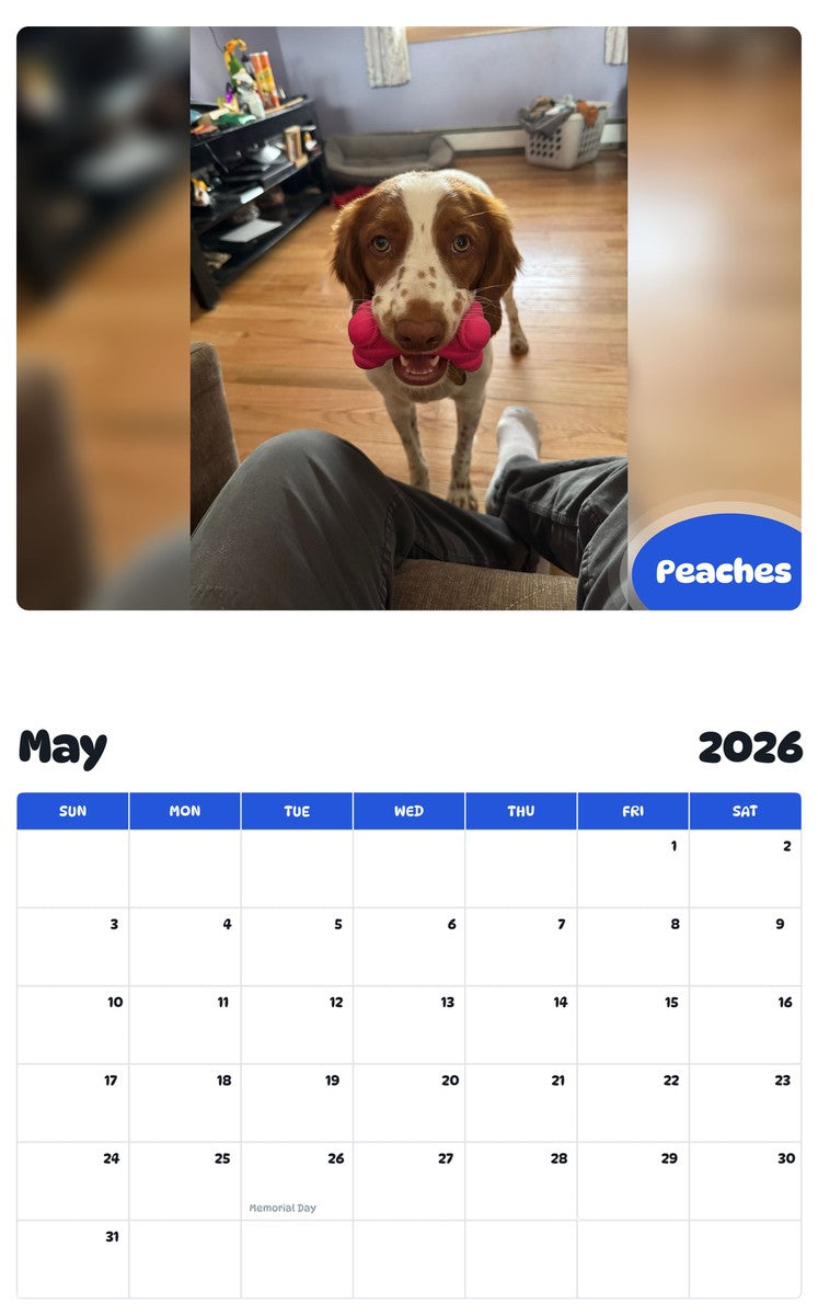 2026 - 2027 Peaches - Pawidols Pet Calendar