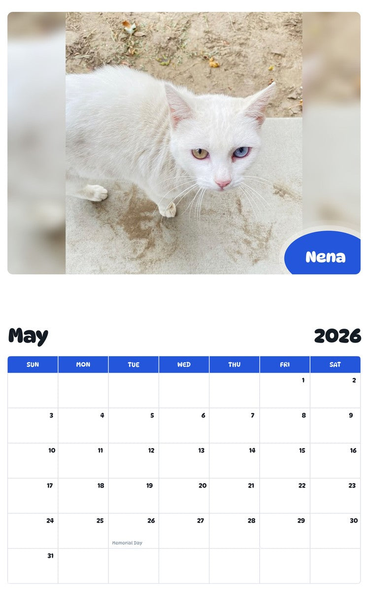 2026 - 2027 Nena - Pawidols Pet Calendar