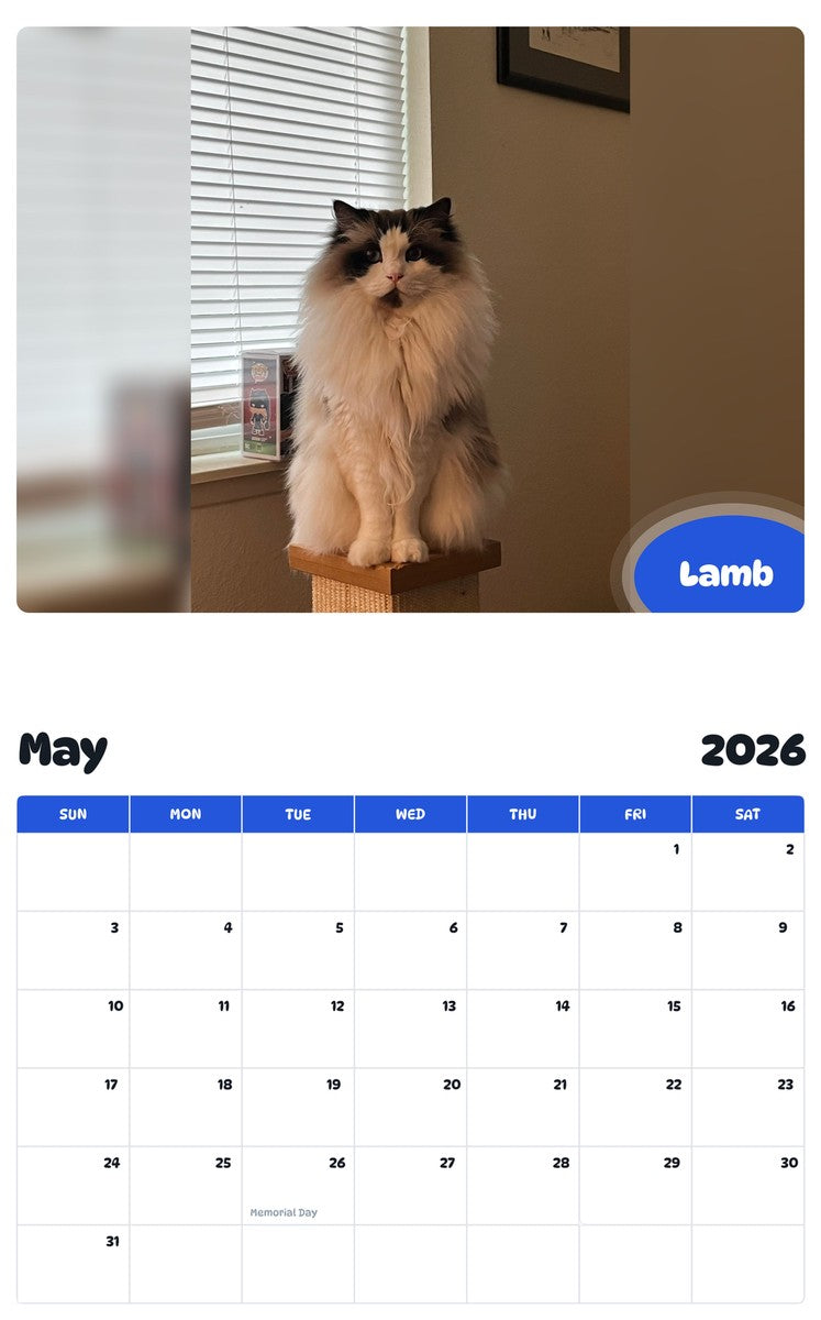 2026 - 2027 Lamb - Pawidols Pet Calendar