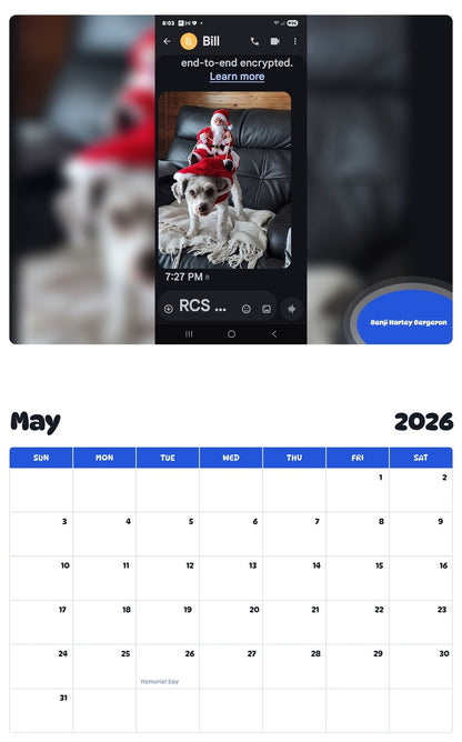 2026 - 2027 Benji Harley Bergeron - Pawidols Pet Calendar