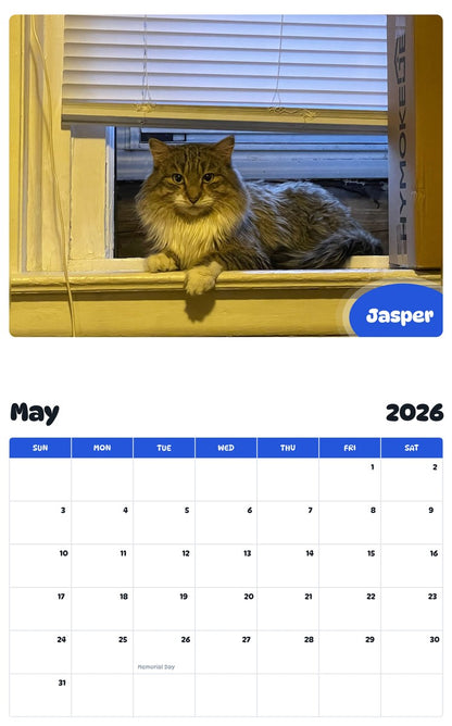 2026 - 2027 Jasper - Pawidols Pet Calendar