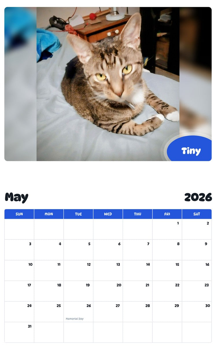 2026 - 2027 Tiny - Pawidols Pet Calendar