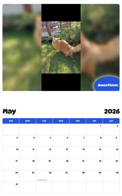2026 - 2027 Owenthium - Pawidols Pet Calendar