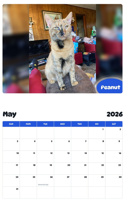 2026 - 2027 Peanut - Pawidols Pet Calendar