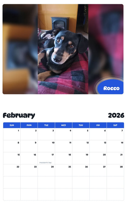 October 2025 - September 2026 Rocco - Pawidols Pet Calendar