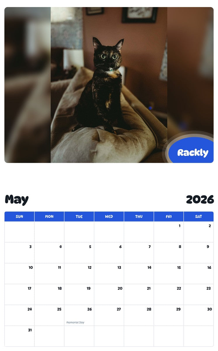2026 - 2027 Rackly - Pawidols Pet Calendar