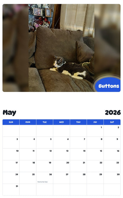 2026 - 2027 Buttons - Pawidols Pet Calendar