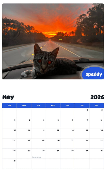 2026 - 2027 Speddy - Pawidols Pet Calendar