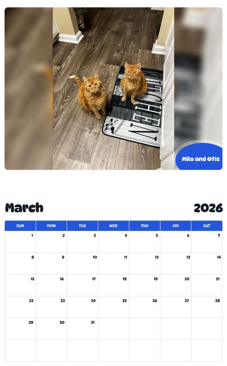 November 2025 - October 2026 Milo and Otis - Pawidols Pet Calendar