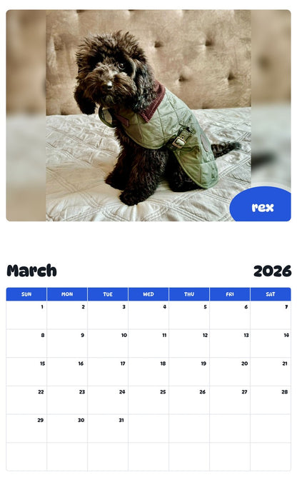 November 2025 - October 2026 rex - Pawidols Pet Calendar