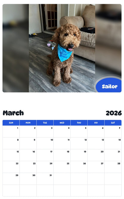 November 2025 - October 2026 Sailor - Pawidols Pet Calendar