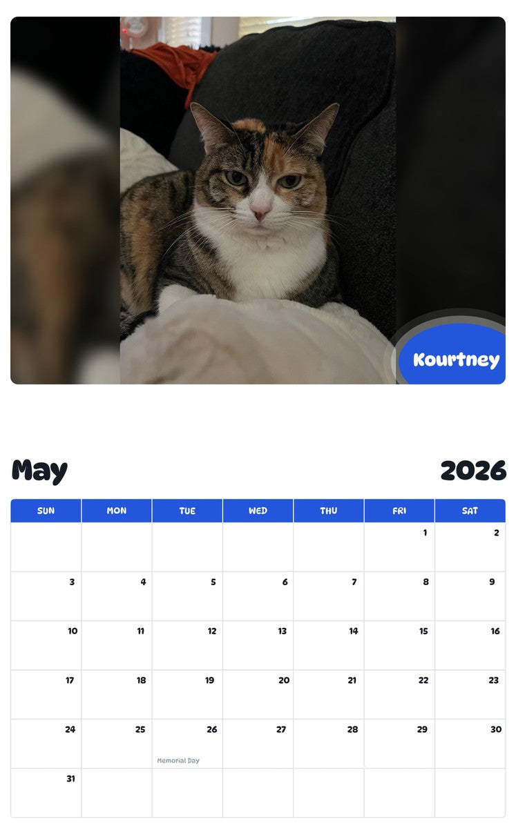 2026 - 2027 Kourtney - Pawidols Pet Calendar