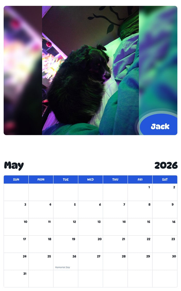 2026 - 2027 Jack - Pawidols Pet Calendar