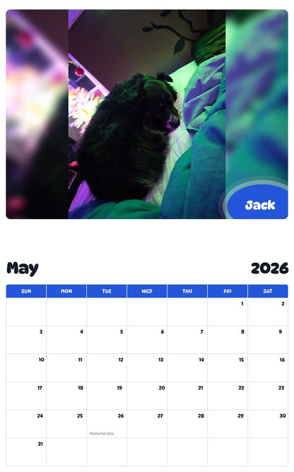 2026 - 2027 Jack - Pawidols Pet Calendar