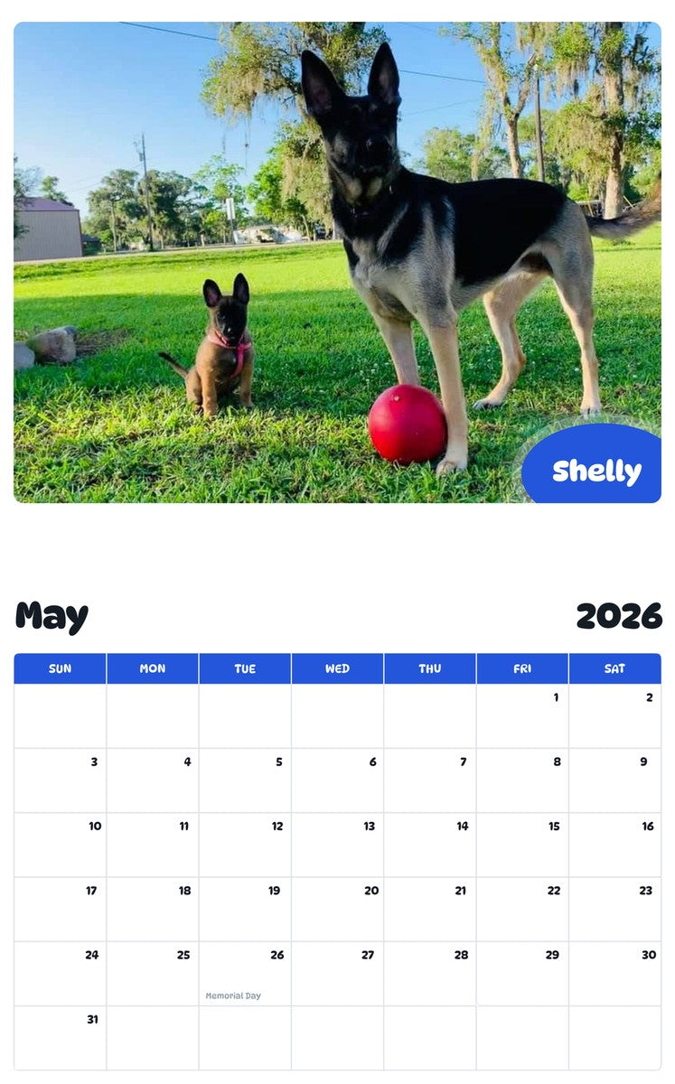 2026 - 2027 Shelly - Pawidols Pet Calendar